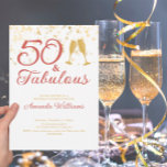 Convites Elegante 50 e fabuloso aniversário Dourado e rosa<br><div class="desc">Belo e glamouroso rosa e ouro 50 e convite fabuloso para aquele aniversário especial de 50 marcos. Personalize com todas as informações importantes do convite e altere a idade se você escolher.</div>
