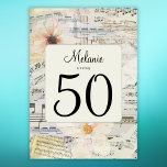 Convites Elegante 50th Birthday Vintage Music Floral<br><div class="desc">👉 Elevem sua celebração com este convite de 50 anos de música elegante com elementos florais de aquarela! #zazzlemade - Basta clicar para personalizar esta design 🙏 Obrigado por apoiar minha pequena empresa - Se você quiser um item personalizado,  ou se eu puder ajudar,  por favor,  me avise</div>