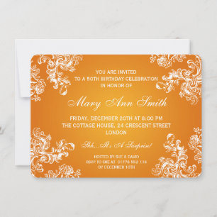 Convites Elegante 50th Festa de aniversário Vintage Swirls 