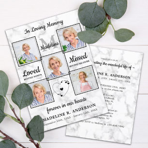 Convites Elegante 5 Fotos Memorial Celebração Da Vida