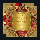 Convites Elegante 60ª Festa de aniversário Rúbi da Seda Ver<br><div class="desc">Elegante 60ª Festa de aniversário Rúbi da Seda Vermelha Dourada Imagens de Diamante Dourado Vermelho Festa de aniversário . Você pode mudar a idade! Personalize com seus próprios detalhes.</div>