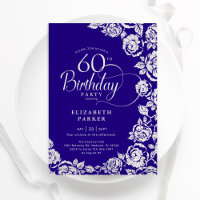 Elegante 60º Aniversário Rosas de Prata Roxo