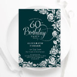Convites Elegante 60º aniversário Rosas Emerald Green Silve<br><div class="desc">Emerald verde prata floral 60º convite de aniversário. Design elegante com rosas, folha de falso prata e letra de script de tipografia. A Trendy convida o cartão perfeito para uma festa de na moda. Pode ser personalizado para qualquer idade. Personalize com seus próprios detalhes. Impressos convites Zazzle ou modelo de...</div>