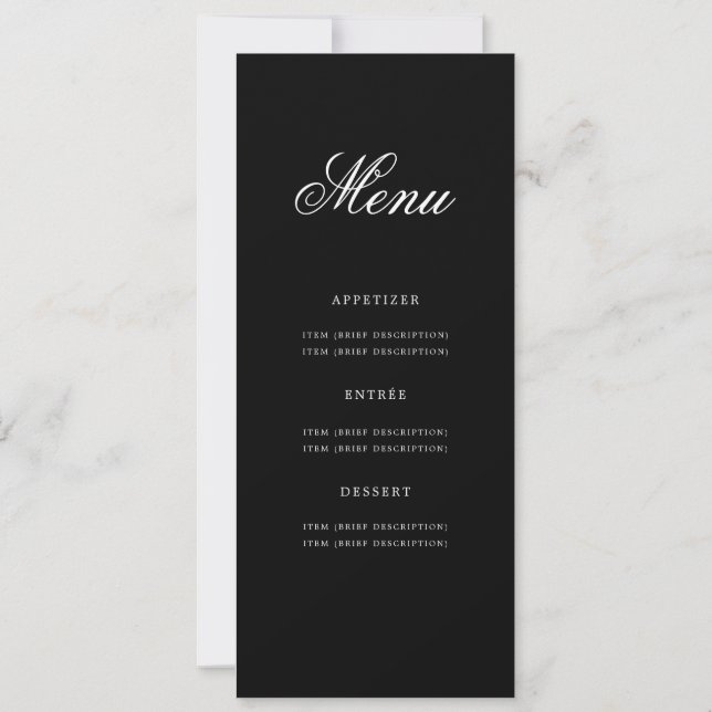 Convites Elegante 60º Menu Festa de aniversário Dourado Pre (Verso)