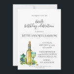 Convites Elegante 60.º aniversário do Festival de Surpresas<br><div class="desc">Elegante 60.º aniversário do Convite de festas Surpresa de Vinho Branco - para ele ou para ela,  com vinho branco,  folhagem e uvas com vinho. O convite perfeito para a sua celebração especial de 60 anos.</div>