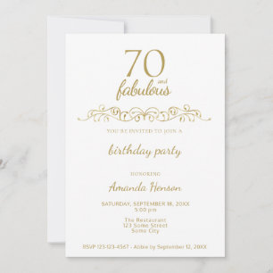 Convites Elegante 70 e Fabuloso Ornamentação 70º Aniversári