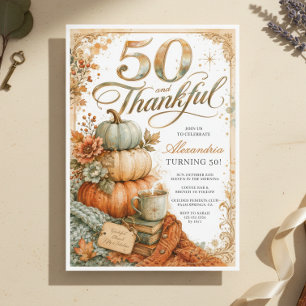 Convites Elegante Abóbora Outono 50º Aniversário
