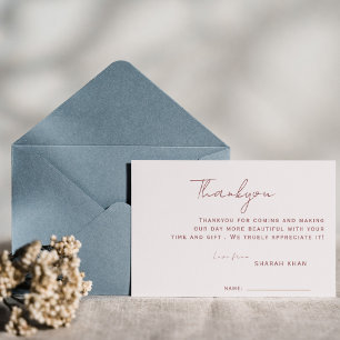 Convites Elegante Agradecimento de Casamento Minimalista