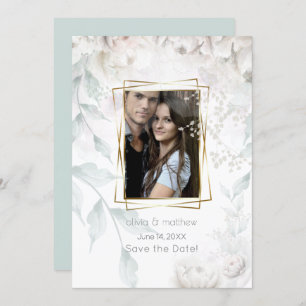 Convites Elegante Alabastro White Peonies