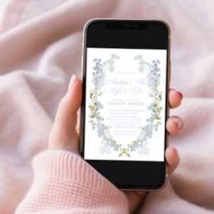 Convites Elegante Algo Azul Antes Que Eu Faça Chá de panela