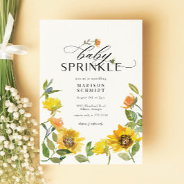 Convites Elegante Amarelo Sunflower Sunny Bebê Sprinkle