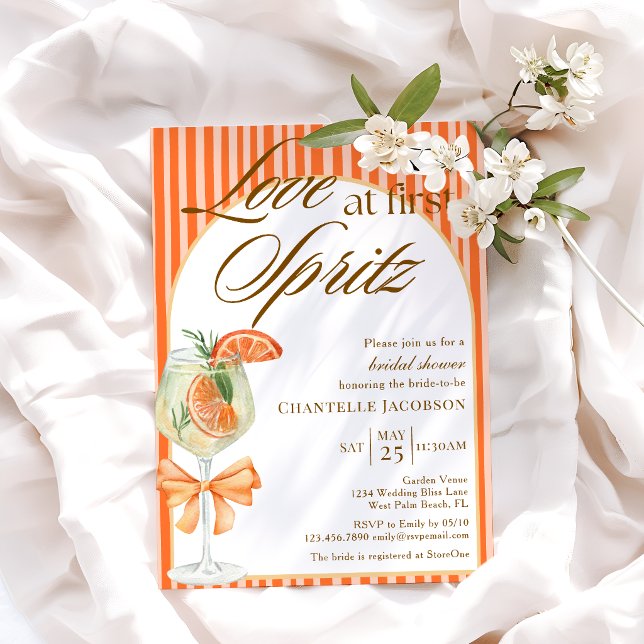 Convites Elegante Amor Chic à Primeira Spritz Chá de Noiva (Criador carregado)