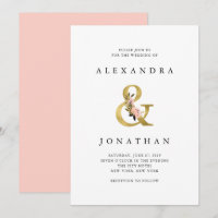 Elegante Ampersand | Casamento Dourado e Blush