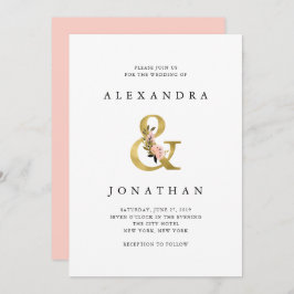 Convites Elegante Ampersand | Casamento Dourado e Blush