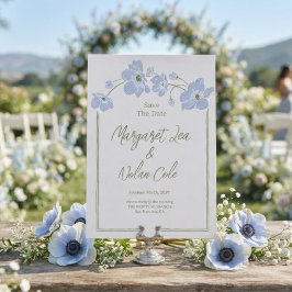 Convites Elegante Anêmona Floral Salve a Data