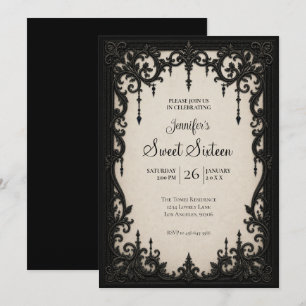 Convites Elegante Aniversário de 16 anos Vintage Doce