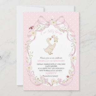 Convites Elegante Aniversário de 1 ano ganso bobo G