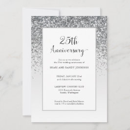 Convites Elegante Aniversário de 25 anos de Casamento com B