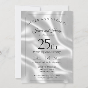 Convites Elegante Aniversário de 25 anos de casamento em pr