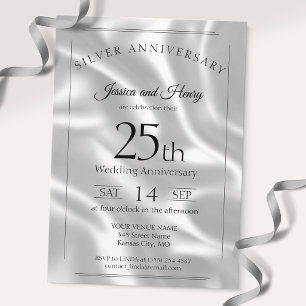 Convites Elegante Aniversário de 25 anos de casamento em pr
