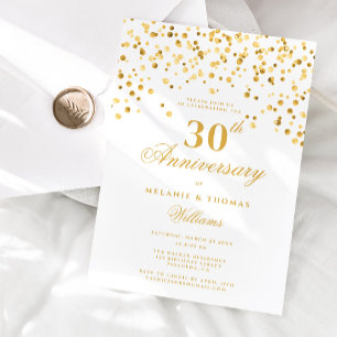 Convites Elegante Aniversário de 30 Anos de Casamento em Br