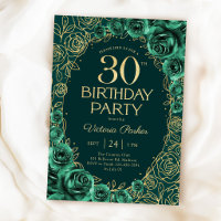 Elegante Aniversário de 30 anos Verde Esmeralda Do