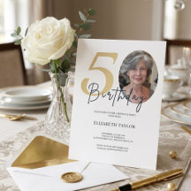 Elegante Aniversário de 50 anos com Foto Personali