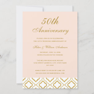 Convites Elegante Aniversário de 50 Anos de Casamento em Ou