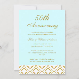Convites Elegante Aniversário de 50 anos de Casamento em Ou