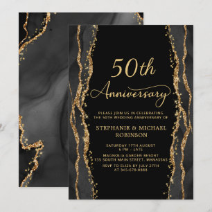 Convites Elegante Aniversário de 50 Anos de Casamento em Pr