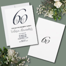 Elegante Aniversário de 60 anos em Preto e Prata c