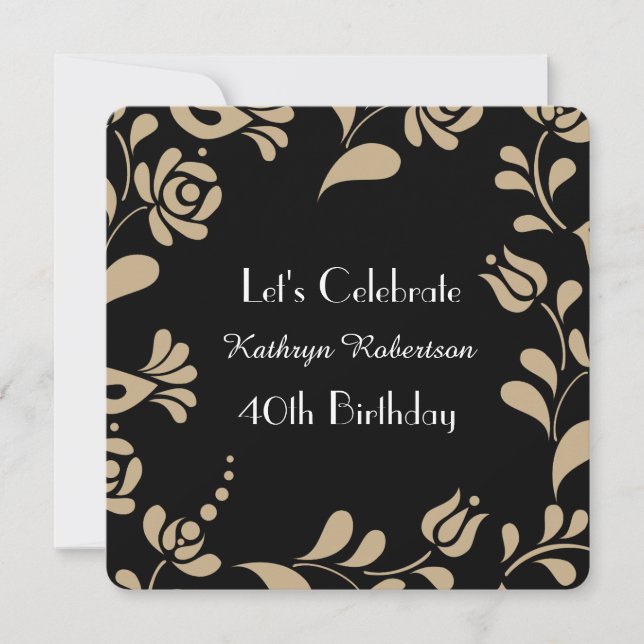 Convites Elegante Aniversário de Arte Folclórica Europeia (Frente)