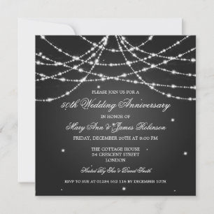 Convites Elegante Aniversário de Casamento Corda de Estrela