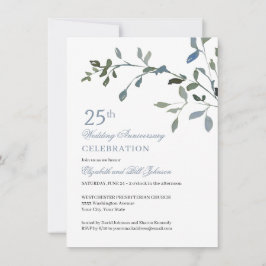 Convites Elegante Aniversário de Casamento de 25 Anos em Aq