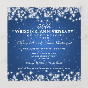 Convites Elegante Aniversário de Casamento Inverno Brilho A
