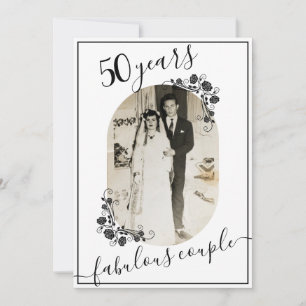 Convites Elegante Aniversário de Qualquer Ano Imagem 50º