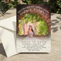 Elegante Aniversário de Sweet Sixteen Personalizad