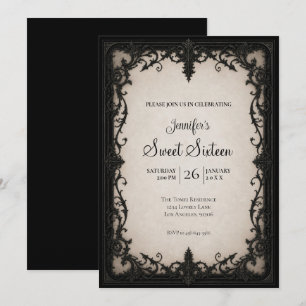 Convites Elegante Aniversário Vintage Sweet 16