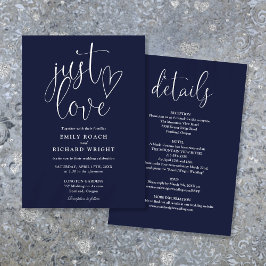 Convites Elegante Apenas Amor Tudo Em Um Casamento Azul Mar