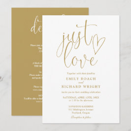 Convites Elegante Apenas Amor Tudo Em Um Ouro Casamento