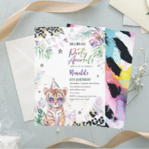 Elegante Aquarela animais selvagens de safari 2Ta 