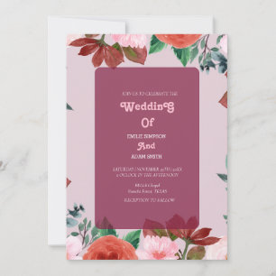 Convites elegante aquarela BOHO FLORAL WEDDING