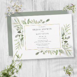 Convites Elegante Aquarela Chá de panela Verde