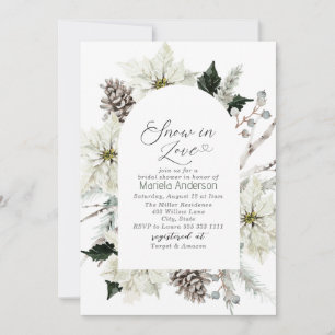 Convites Elegante Aquarela Neve em Chá de panela de Amor