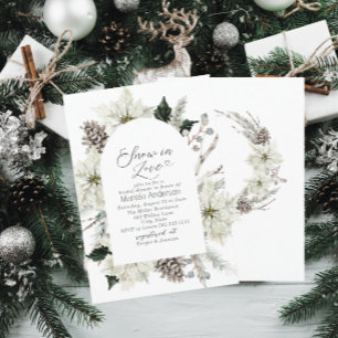 Convites Elegante Aquarela Neve em Chá de panela de Amor