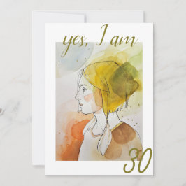 Convites Elegante Aquarela Orgulhosa aniversário de 30 anos