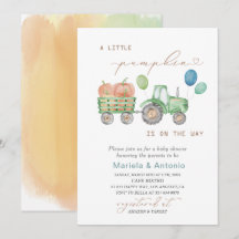 Elegante Aquarela Um Chá de fraldas de Abóbora