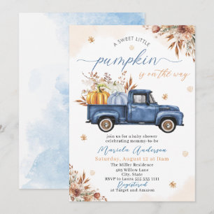 Convites Elegante Aquarela um doce pequeno abóbora Bebê Sho