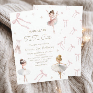 Convites Elegante Aquarela Um tutu de aniversário de 2 anos