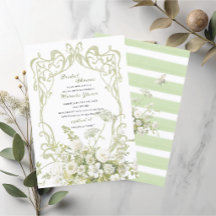 Elegante Aquarela Verde Pastel Floral Casamento Sh